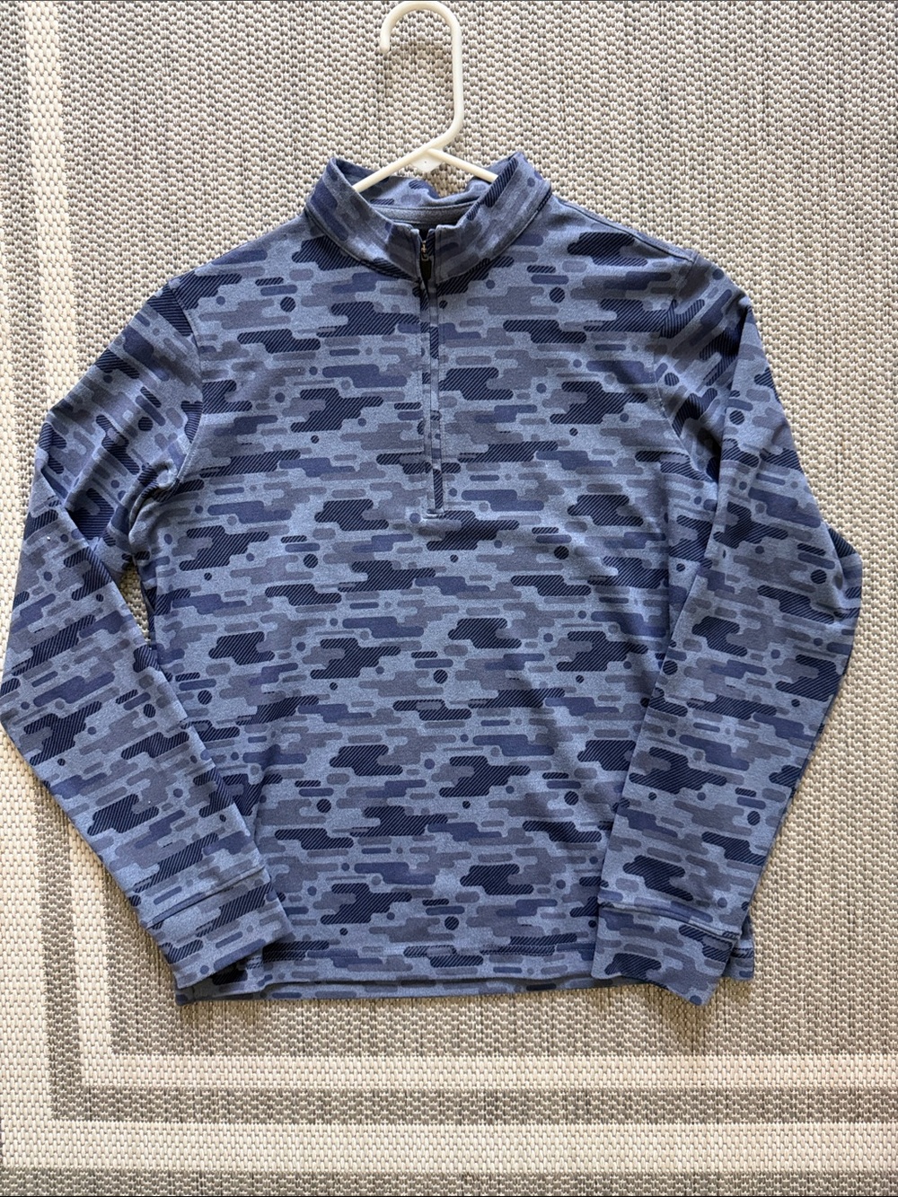 johnnie-O Heathered Navy Performance Quarter-Zip Pullover